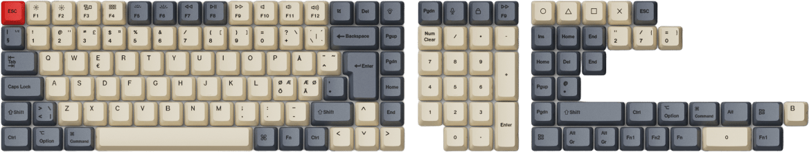 Keychron PBT Full Keycap Carbon Vibe 141 Keys ISO Nordic