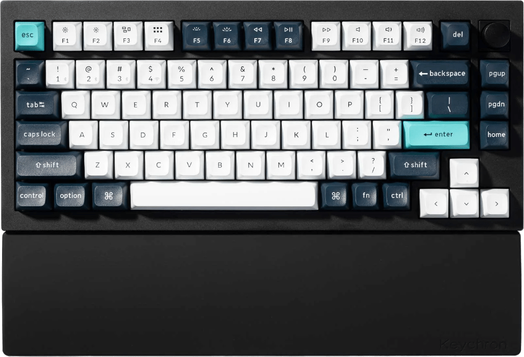 Keychron V1/V2/Q1/Q2 Silicon Palmrest Svart