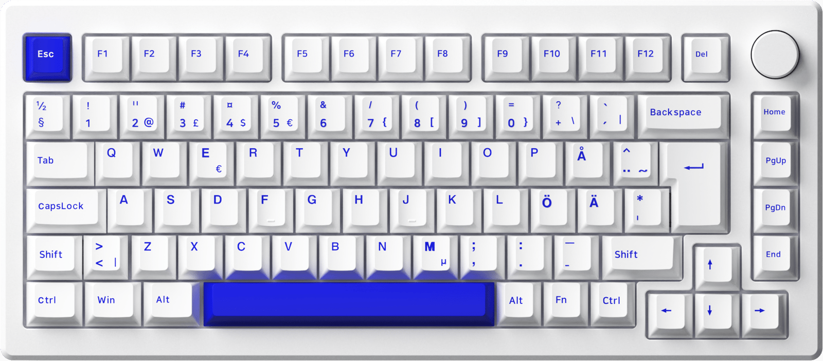 Akkogear MOD 007B PC Blue on White V3 Piano Pro