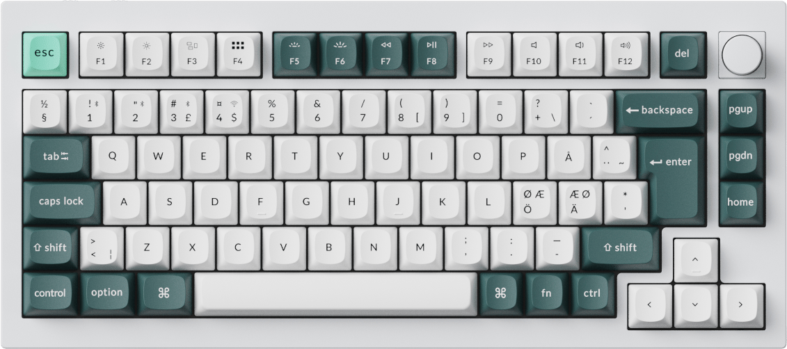 Keychron Q1 HE 75% Knob Wireless Tri-Mode Gateron 2.0 Nebula Magnetic Shell White