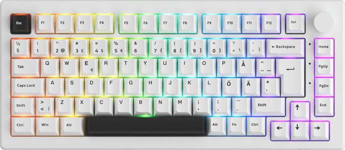 Akkogear 5075B Plus-S Black on White Akko V3 Cream Yellow Pro