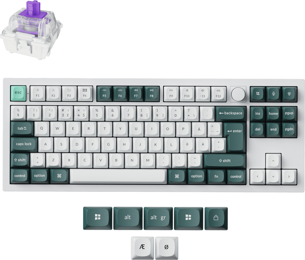 Keychron Q3 HE 80% Knob Wireless Gateron 2.0 Magnetic Shell White