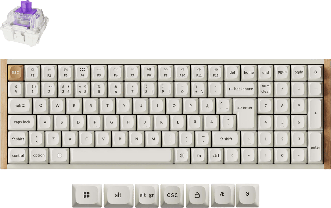 Keychron K4 HE SE Wireless Tri-Mode Hot Swap QMK Gateron 2.0 Purple Magnetic Switch Wood White
