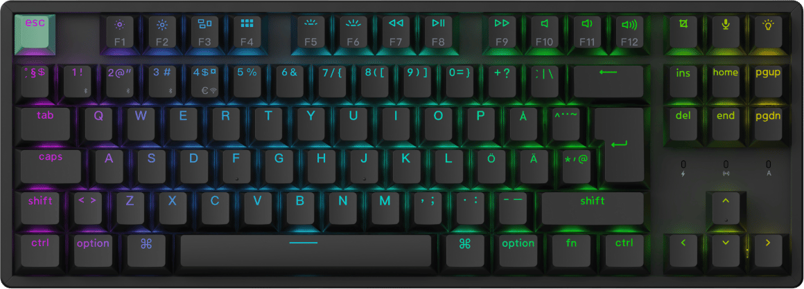 Keychron K8 HE Wireless Tri-Mode Hot Swap QMK Gateron 2.0 Purple Magnetic Switch Black