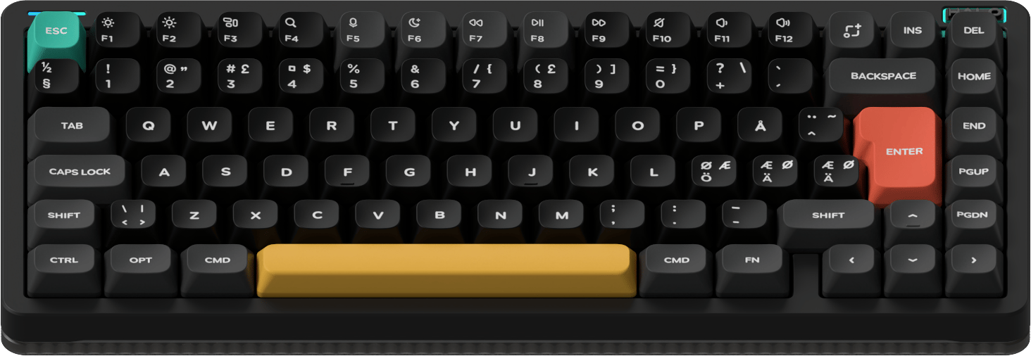 NuPhy Halo75 V2 Obsidian Black with Lemon Switch