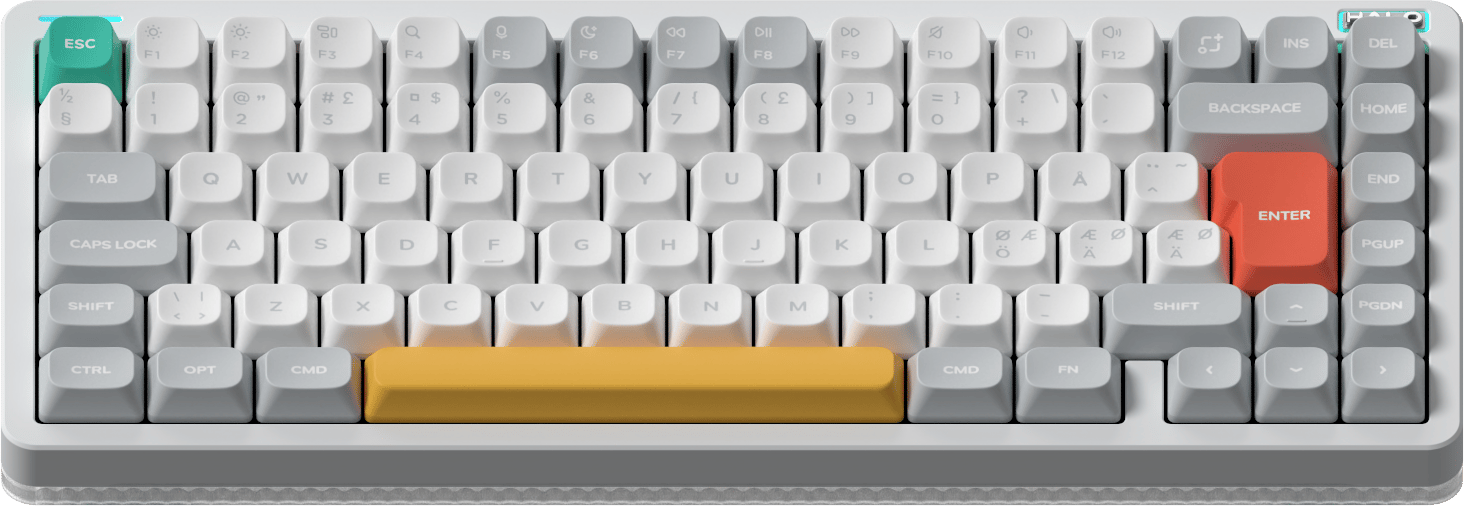 NuPhy Halo75 V2 Ionic White with Lemon Switch - Inet.se