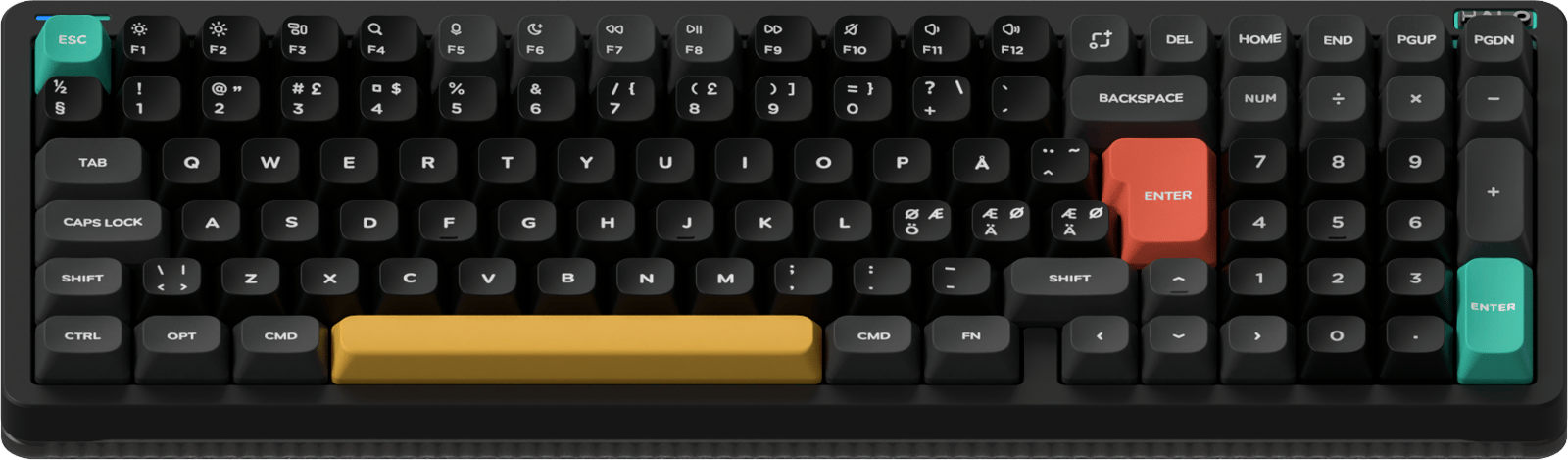 NuPhy Halo96 V2 Obsidian Black w/Raspberry Switch