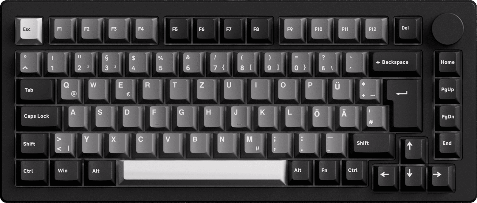 Monsgeek M1 V5 VIA Black & Silver Akko Rosewood