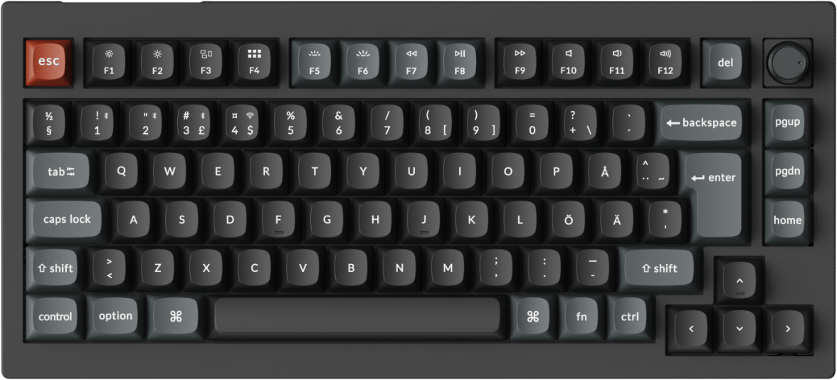 V1 Ultra 75% 8K Wireless Tri-Mode Black Keychron POM Red