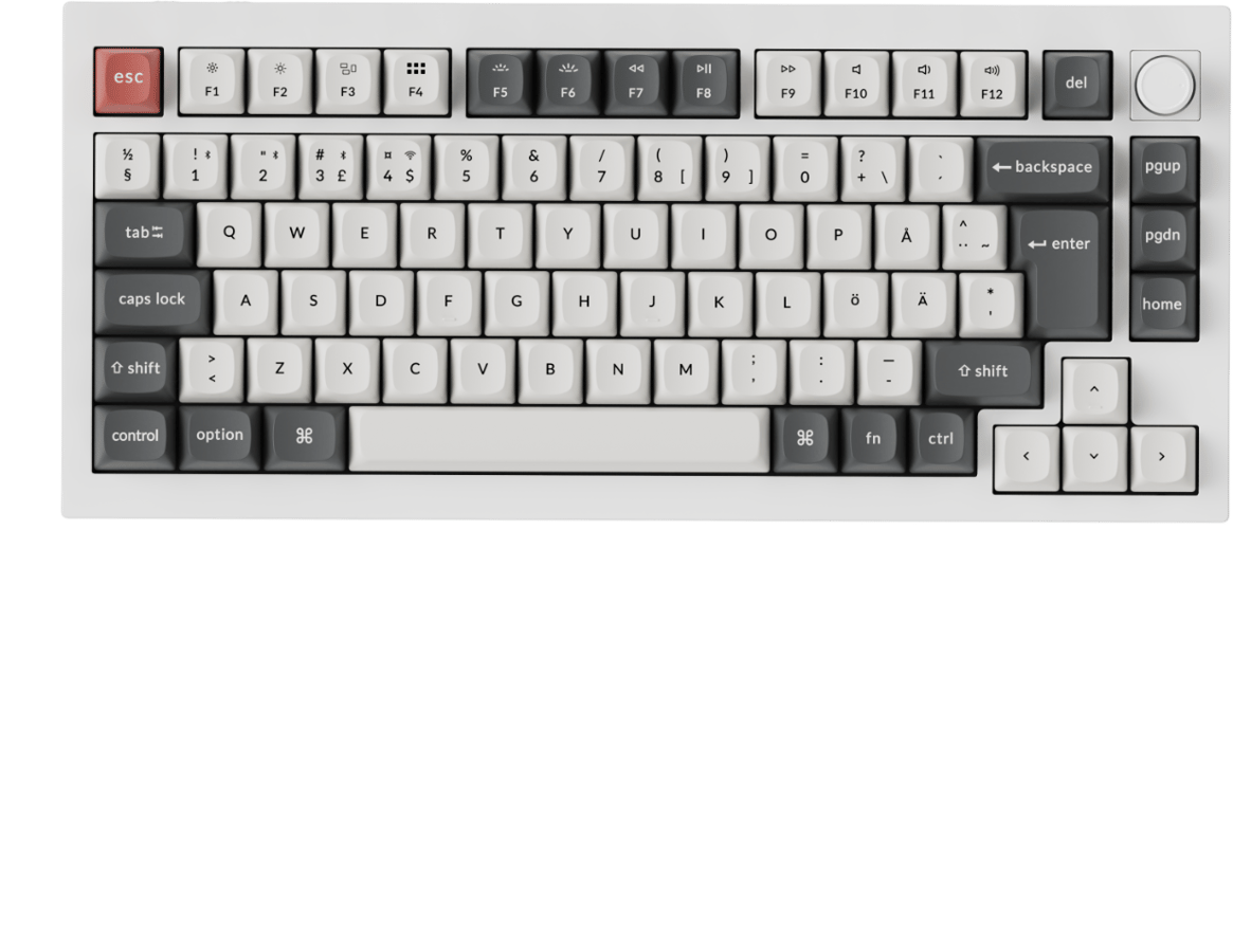 Keychron Q1 Ultra 75% 8K Wireless Tri-Mode White Keychron POM Red