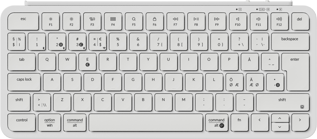 B1 Pro Ultra-Slim Mini Trådlöst Tangentbord Vit