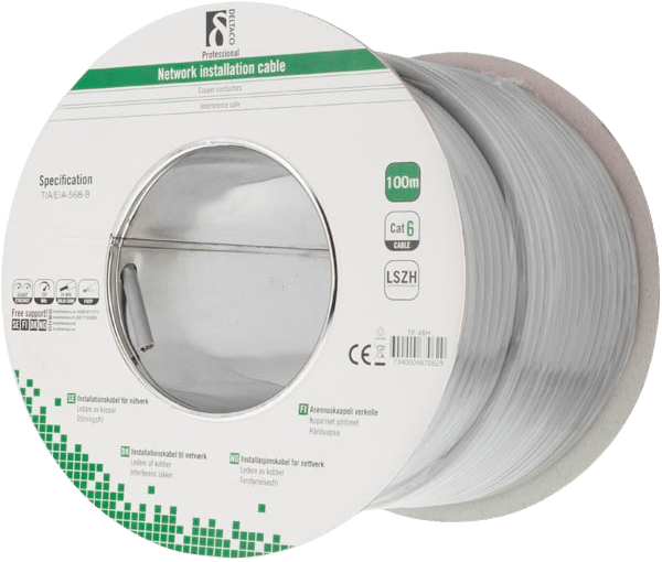 DELTACO TP-installationskabel Cat6 100 m