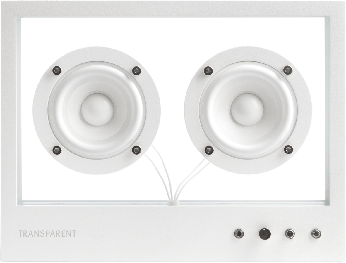 Transparent Small Speaker Trådlös Stereohögtalare Vit
