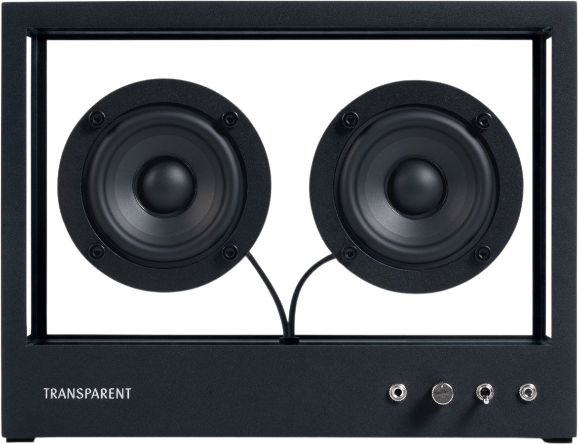 Transparent Small Speaker Trådlös Stereohögtalare Svart