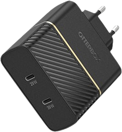 OtterBox USB-C Väggladdare dual 50 W Svart