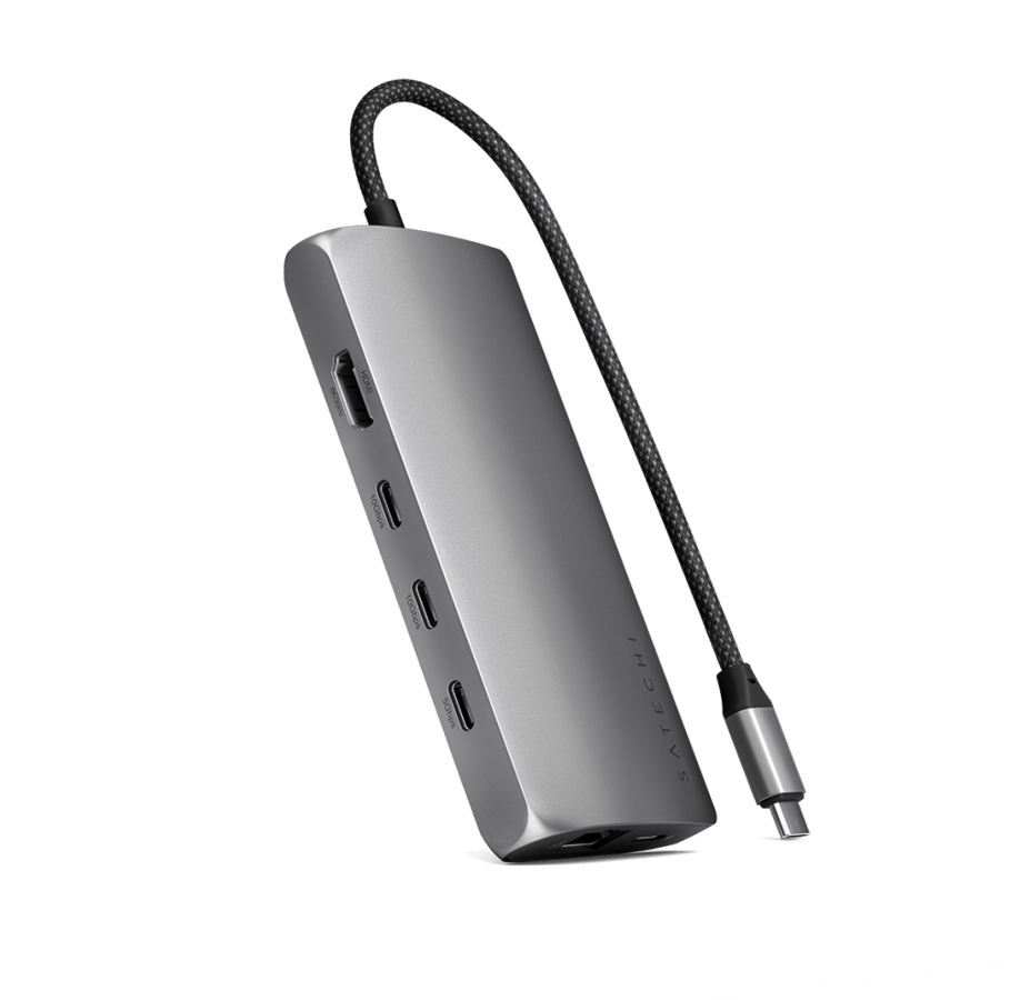 Satechi USB-C Multiport Adapter 8K med Ethernet Rymdgrå