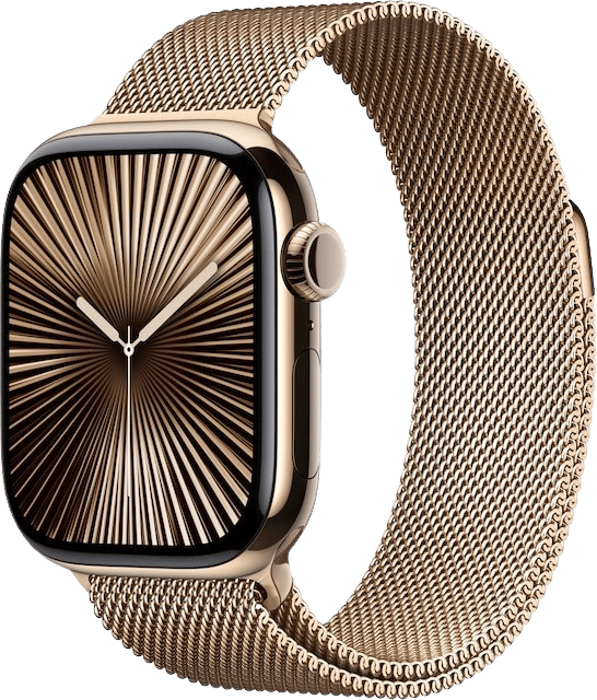 Apple Watch Series 10 (42mm) Titan Milanesisk Loop Guld LTE