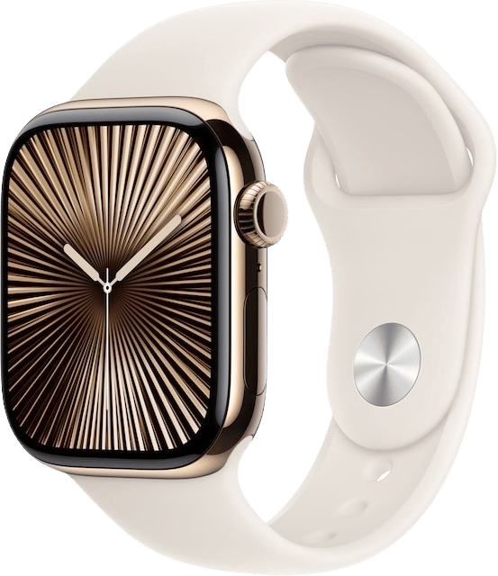 Apple Watch Series 10 (46mm) Titan Sport M/L Guld LTE