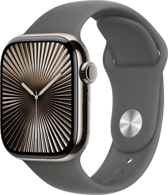Apple Watch Series 10 (46mm) Titan Sport M/L Naturlig LTE