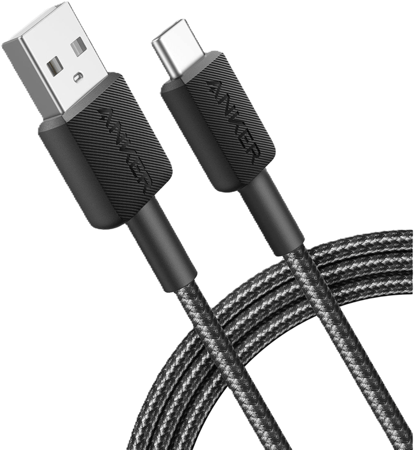 Anker 322 USB-A to C, 1.8m, Svart