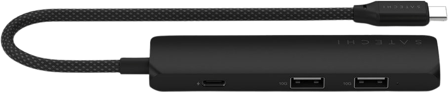 Satechi 4-i-1 USB-C Slim Multiport Adapter 4k - Svart