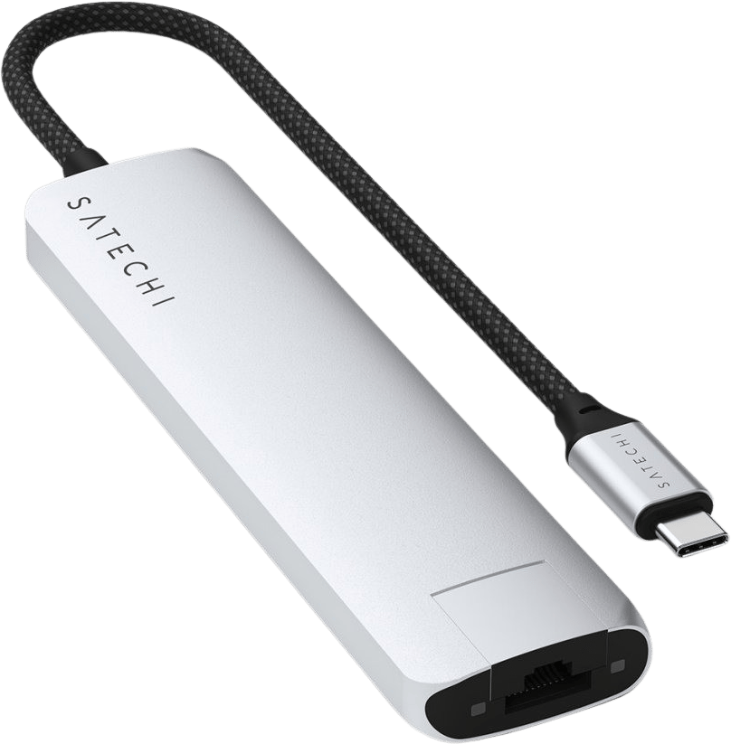 Satechi 7-i-1 USB-C Slim Multiport Adapter med Ethernet - Silver