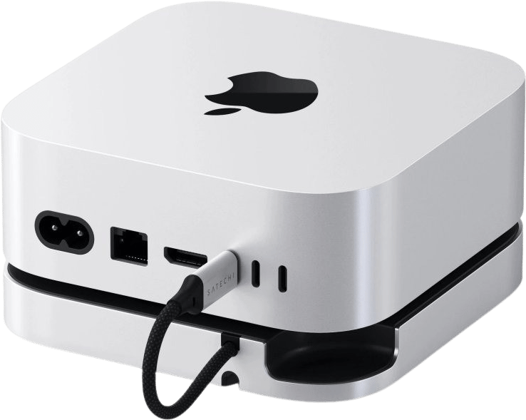 Satechi Mac Mini M4 Stand & Hub med M.2 NVMe