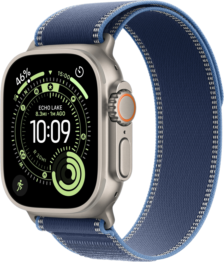 Apple Watch Ultra 3 (49mm) M/L Titan Terrängloop Naturlig/ljusblå