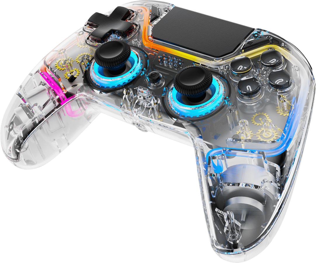 DELTACO Gaming PS4/PC-kontroller Transparent RGB