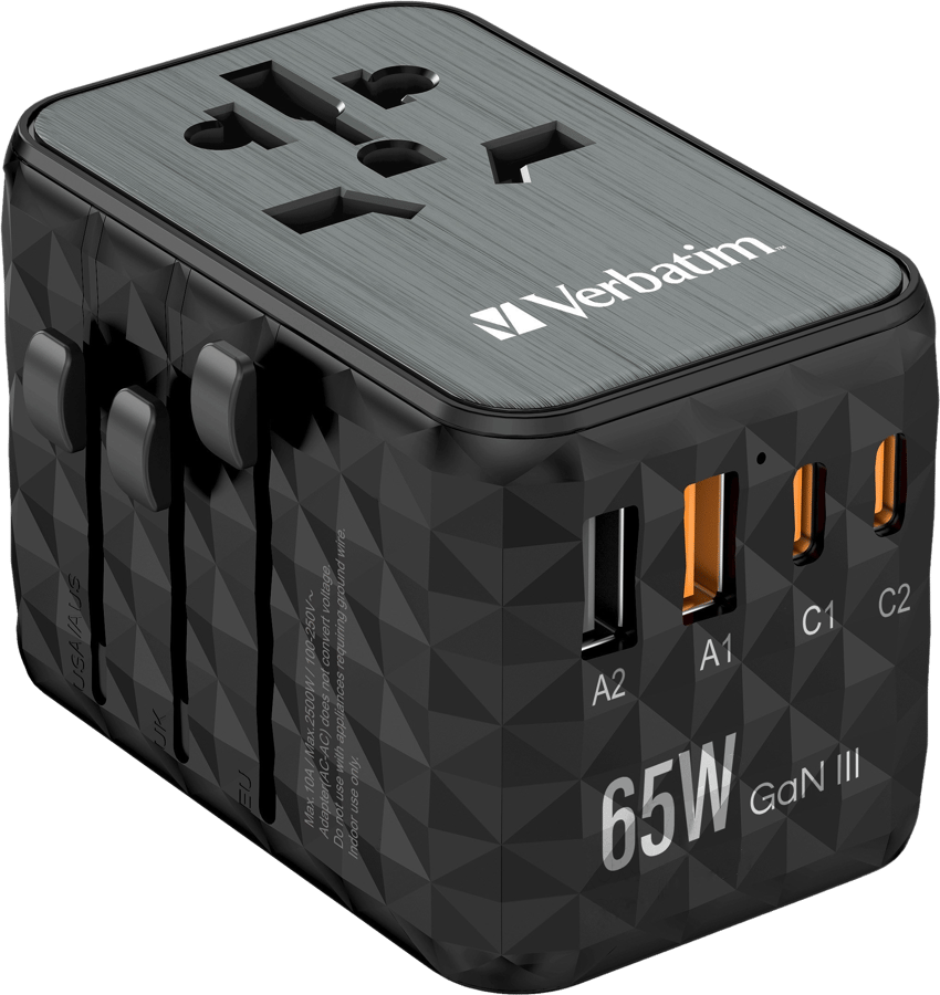 Verbatim Reseadapter GaN Universal 65W 4 portar