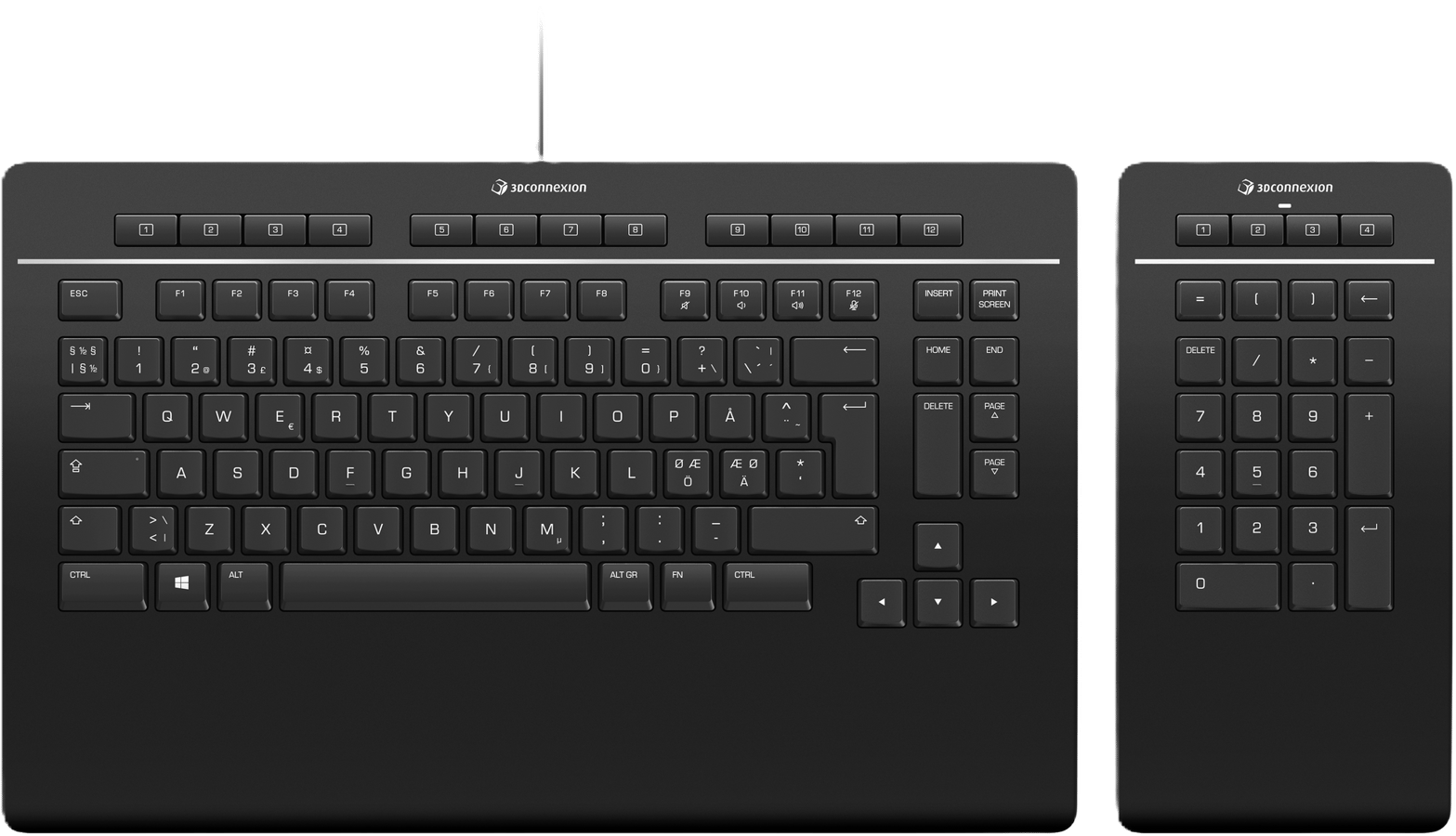 3DConnexion Keyboard Pro med trådlös Numpad