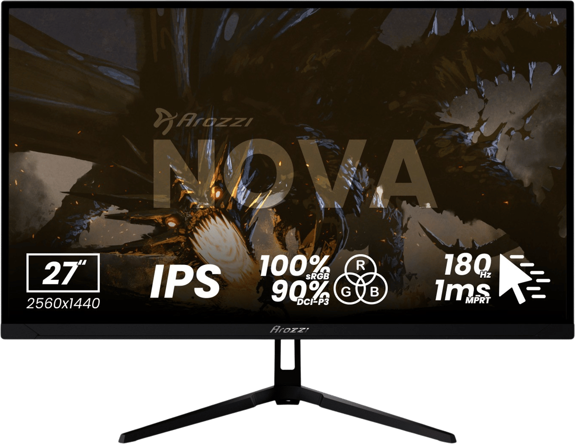 Arozzi Nova 27" Black IPS QHD 180Hz