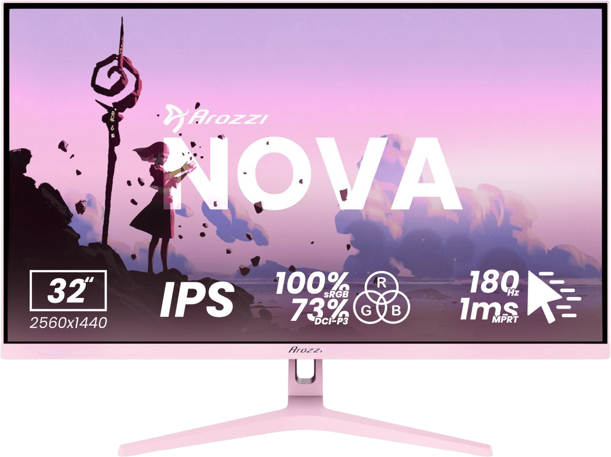 Arozzi Nova 32" Pink IPS QHD 180Hz