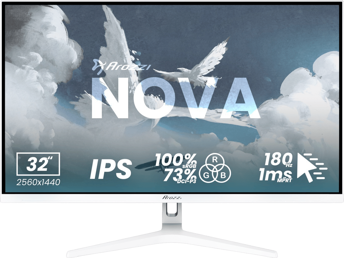 Arozzi Nova 32" White IPS QHD 180Hz