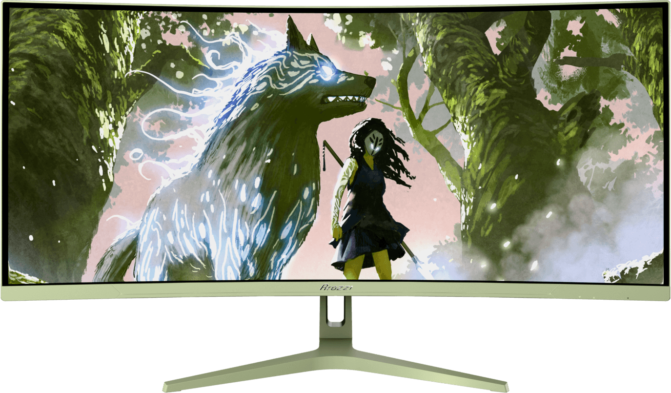 Arozzi Nova 34" Curved Forest Green VA UWQHD (1500R) 165Hz