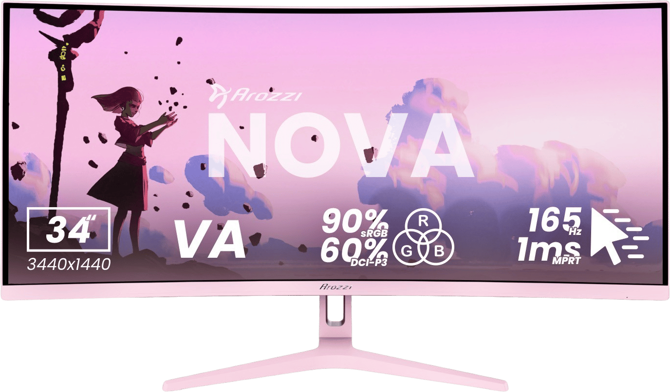 Nova 34" Curved Pink VA UWQHD (1500R) 165Hz