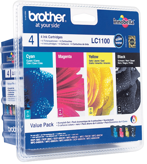 Bläckpatron Brother LC1100VAL Värdepaket