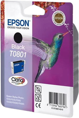 Bläckpatron Epson T0801 Svart