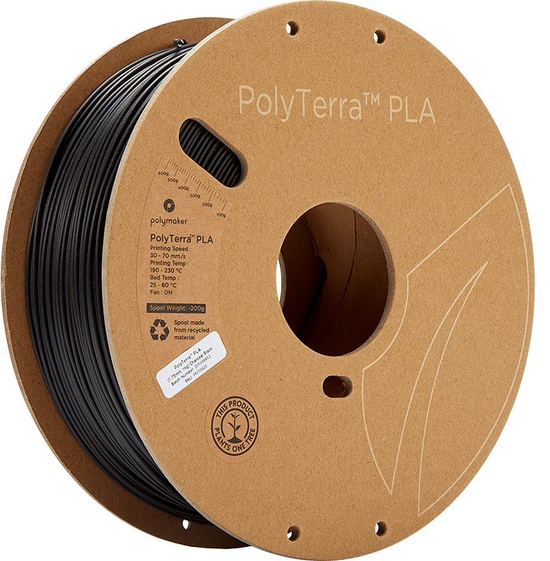 Polymaker PolyTerra PLA 1.75mm - 1 kg - Svart