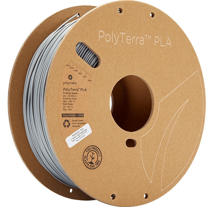Polymaker PolyTerra PLA 1.75mm - 1 kg - Grå