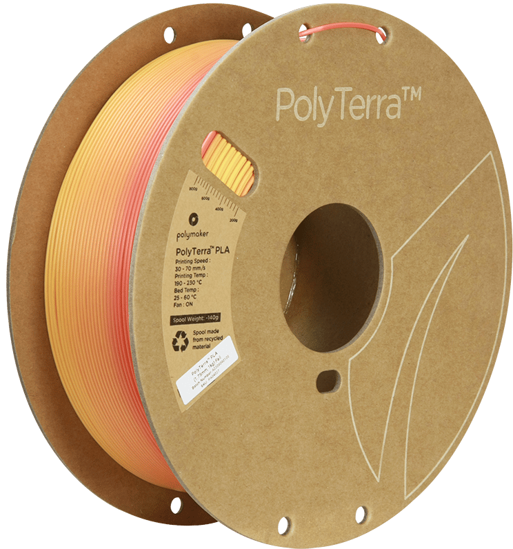 Polymaker PolyTerra PLA 1.75mm - 1 kg - Gradient Orange/Röd