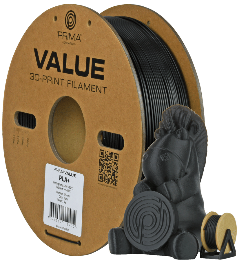 Prima Creator Prima Value PLA+ 1.75mm 1kg - Svart