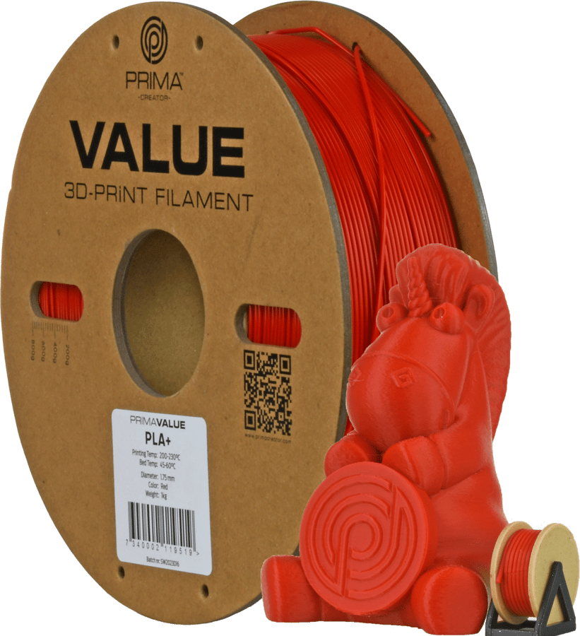 Prima Creator Prima Value PLA+ 1.75mm 1kg - Röd