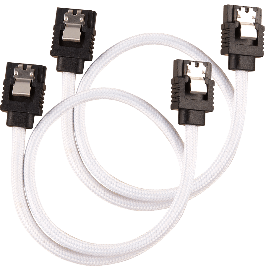 Corsair SATA-kabel Rak Vit 30cm 2-pack