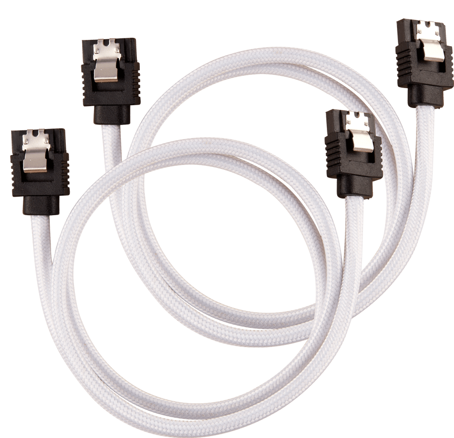 Corsair SATA-kabel Rak Vit 60cm 2-pack