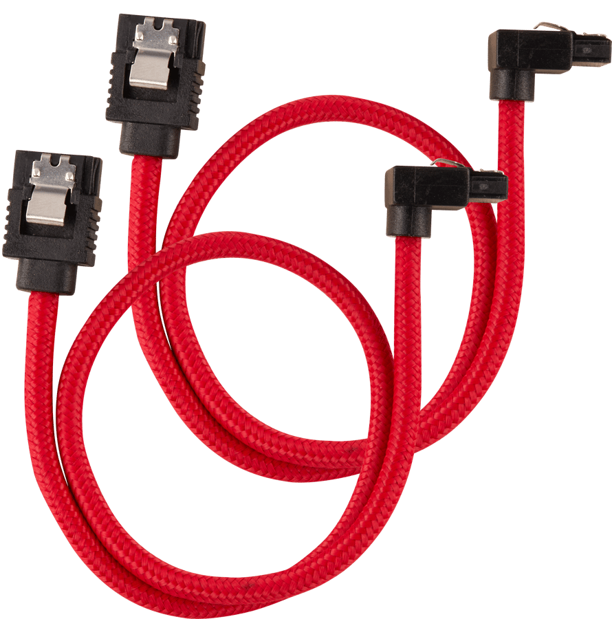 Corsair SATA-kabel Vinklad Röd 30cm 2-pack