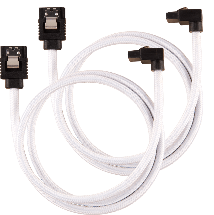 Corsair SATA-kabel Vinklad Vit 60cm 2-pack