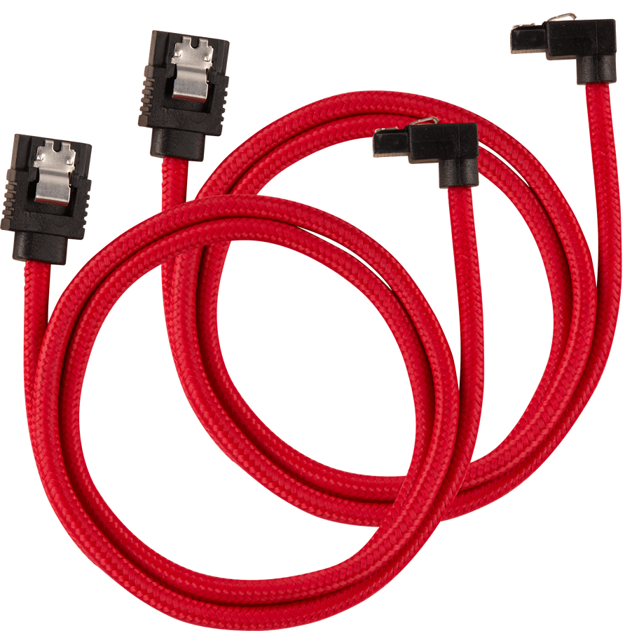 Corsair SATA-kabel Vinklad Röd 60cm 2-pack