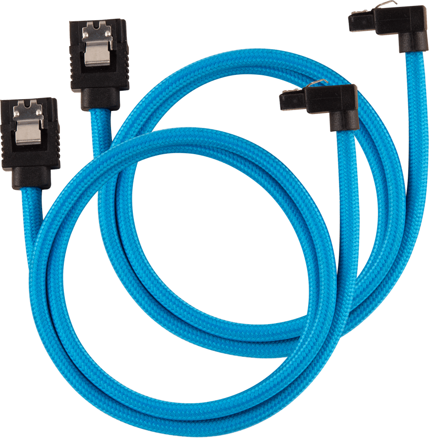 Corsair SATA-kabel Vinklad Blå 60cm 2-pack