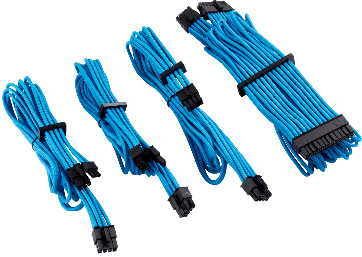 Corsair Sleevade Kablar Type 4 Gen 4 Startkit -Blå